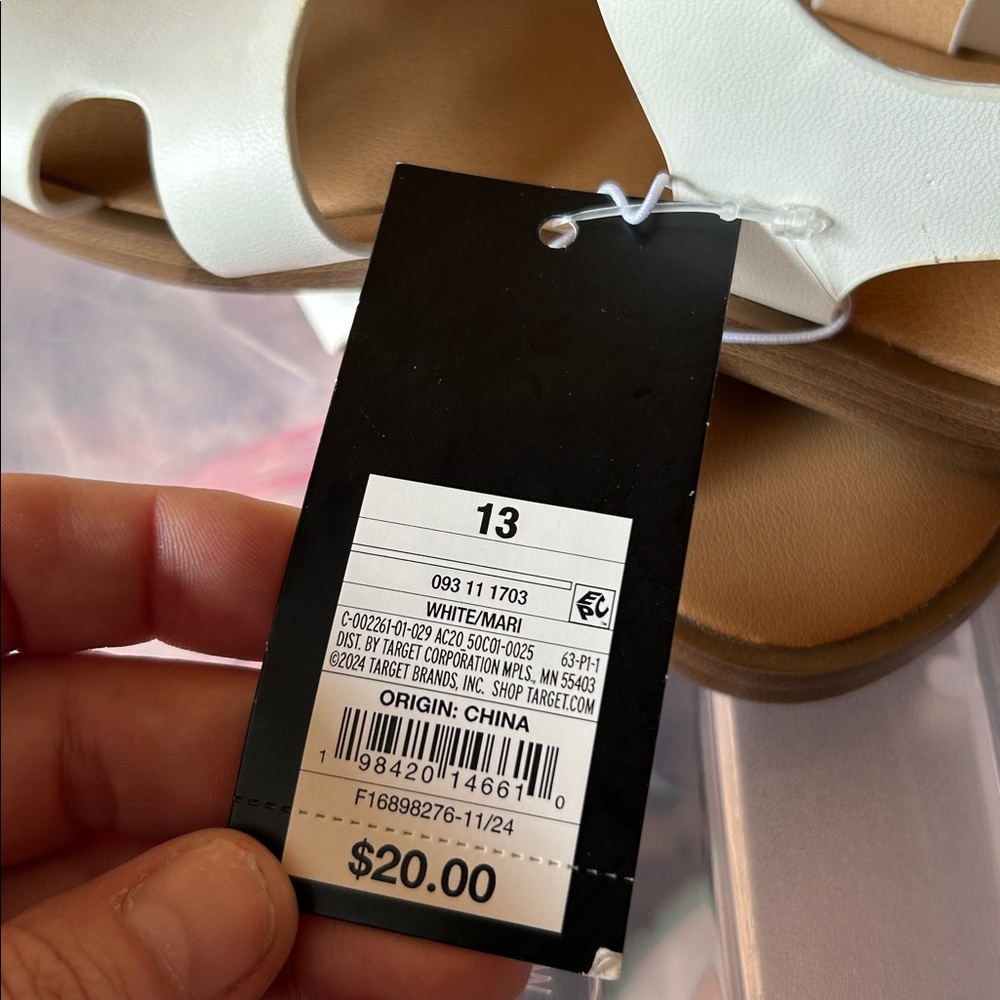 Kids' Mari Ankle Strap Sandals - Art Class™ White Open Toe Size 13 new - Picture 5 of 5